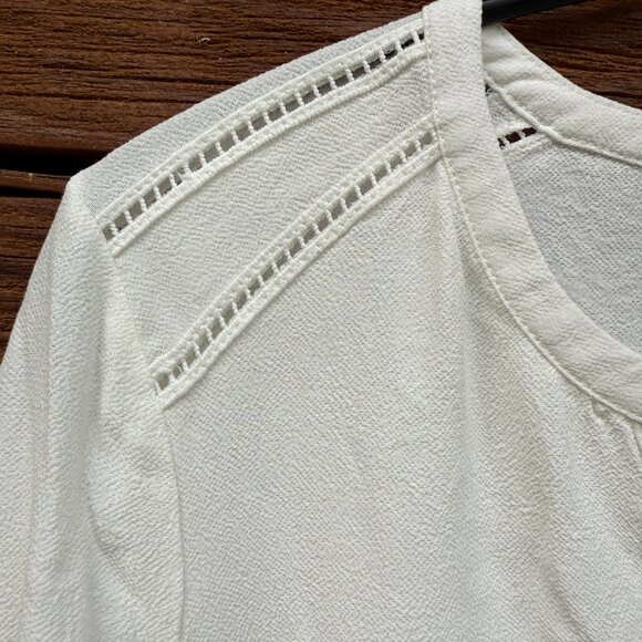 JOHNSTON & MURPHY Women’s Bell Sleeves Top Cream, Crepe, Sz Small S 45-1544 NWT - Picture 11 of 16